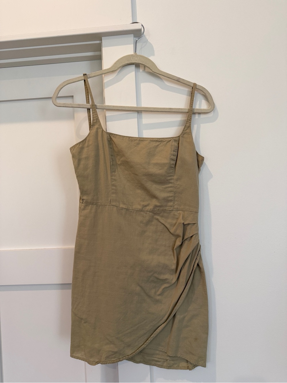 Abercrombie & Fitch Green Ruched Wrap Mini Dress
